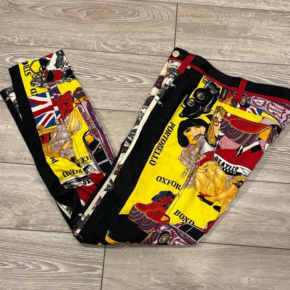 1990s Beatles Versace Jeans Couture Pants